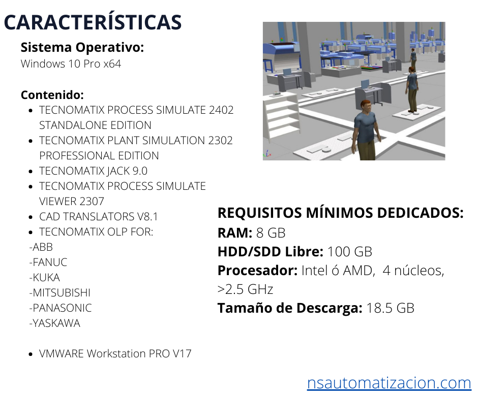 MÁQUINA VIRTUAL SIEMENS TECNOMATIX 2025 WINDOWS 10 x64 BITS - Image 3